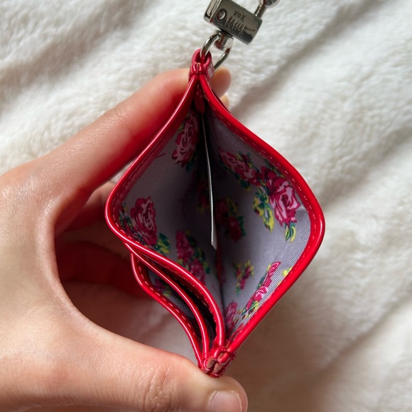 Betsey Johnson Keychain  ID Credit Card Holder Case Red - Picture 12 of 14